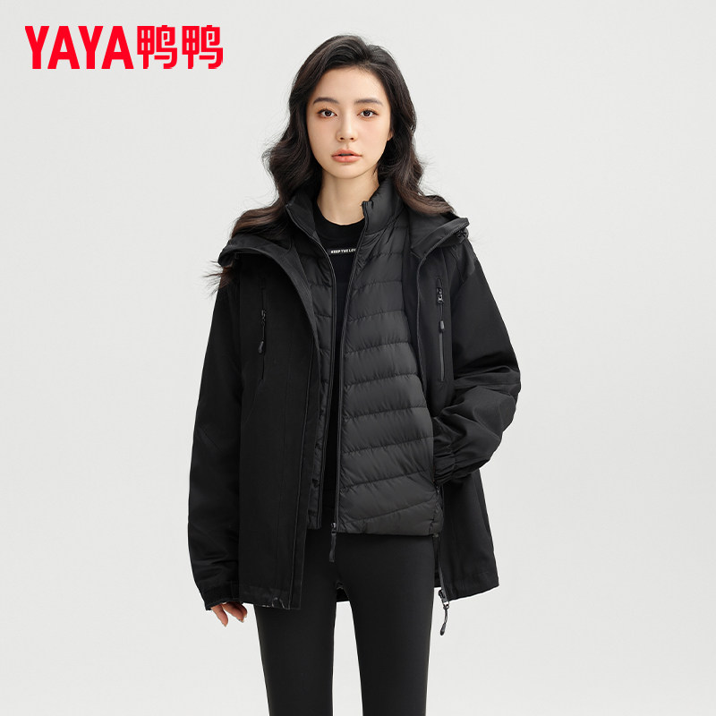 YAYA鸭鸭女士短款外套2025冬季新款时尚小个子防寒保暖夹克外套