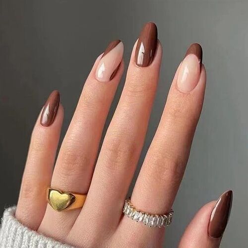 24Pcs/Set Blue Sky White Cloud Pattern Design False Nail Fre