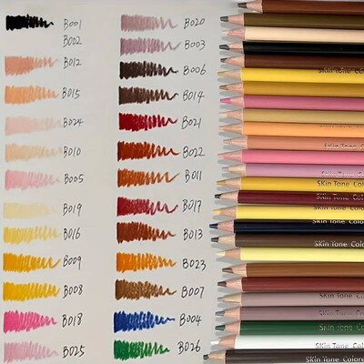 Brutfuner 26/50/72pcs Skin Tone Colored Pencils Oil Based Sk