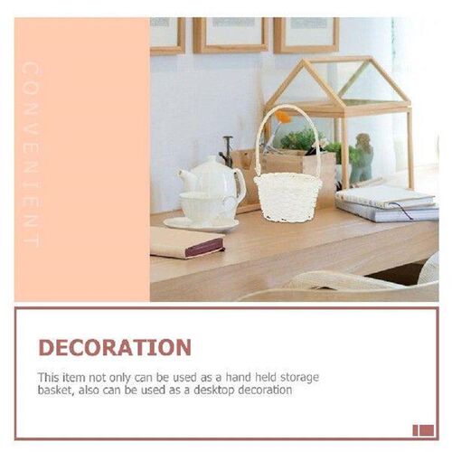 8 Pcs Rattan Basket Plastic Woven Handheld Storage Baskets
