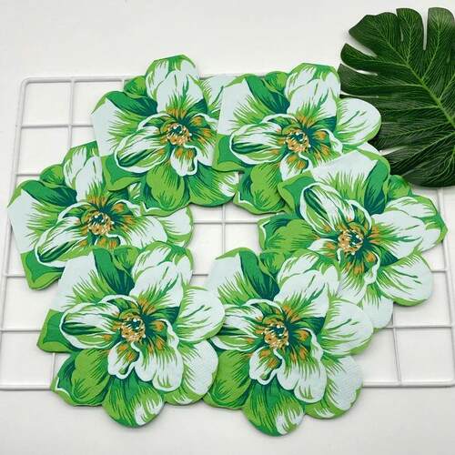 Shaped Cut Edge Three-dimensional Flower Printing Napkin Dec