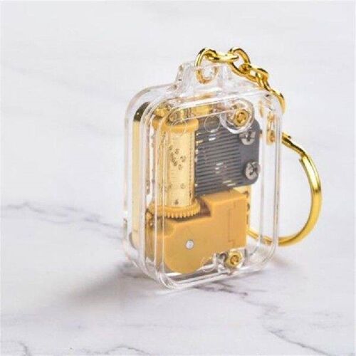 【NEW】Music Keychain Women Men Mini Music Box Movement Key