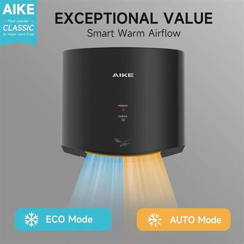 Compact Hand Dryer wth r Wper, 110V 1400W Black, ncludes 2-P