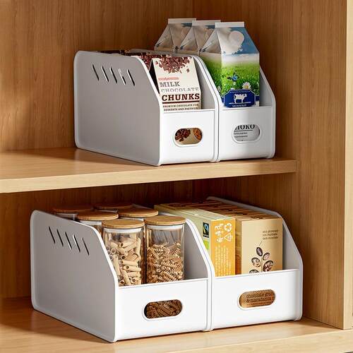 Kitchen Cabinet Storage Box with Pull-out and Stackable Shel