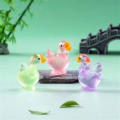 1Pc Mini Luminous Cute White Goose Micro Ornaments