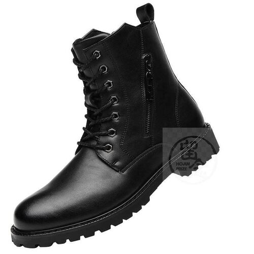 -Martin boots mens high-top zipper leather boots military b