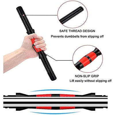 Dumbbell Bar with Barbell Buckle Barbell Bar Threaded Dumbbe