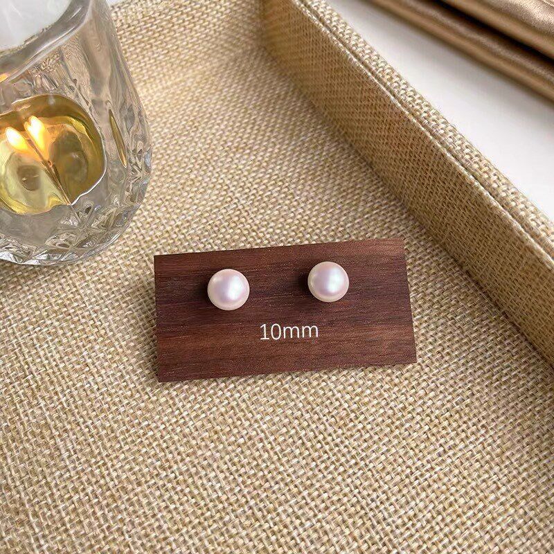 Pink Ovalshaped Pearl Studs for Women Light Luxury Fashion H