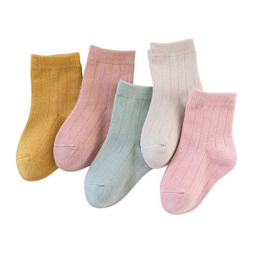 5 Pairs/Lot Cotton Kids Socks Baby Girls Boys Sock Cute Flor