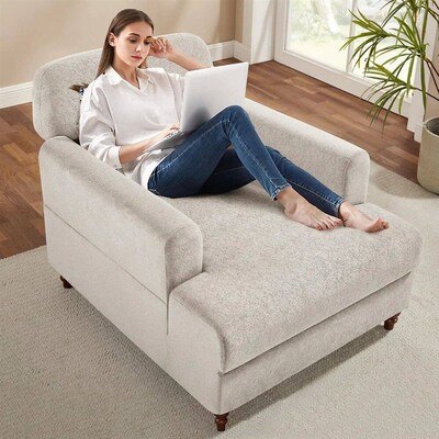 Chaise Lounge Chair Indoor with Adjustable Backrest, Oversiz