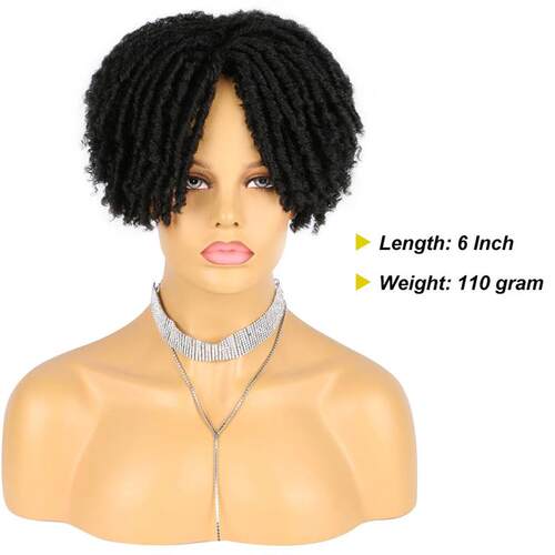 6 Inch Dreadlock Hair Topper Synthetic Locs Braided Half Wig