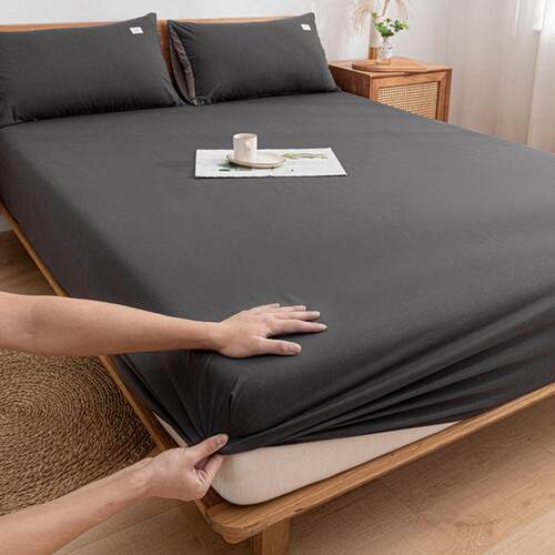soft bed sheets fitted sheet cotton set 床垫套 纯色床笠床单