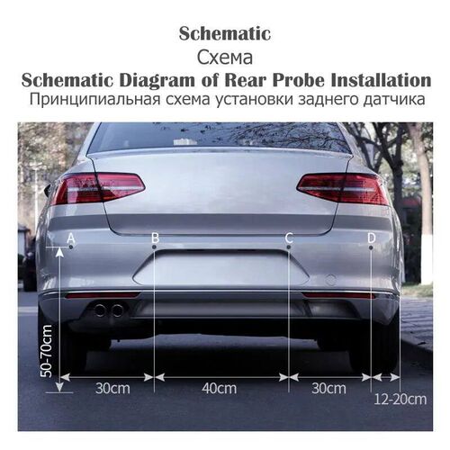 Risingon 12V 22mm Car Parking Sensor Kit Universal 4 Sensors