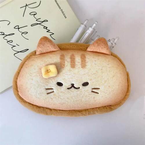 Cute plush pencil case Pencil case Large capacity cat creati