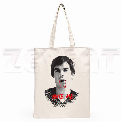 The Vampire Diaries printed canvas bag personality creative