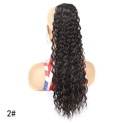Curl Hair Ponytail 16 22 30 Round Net Pull Rope Long Curly P