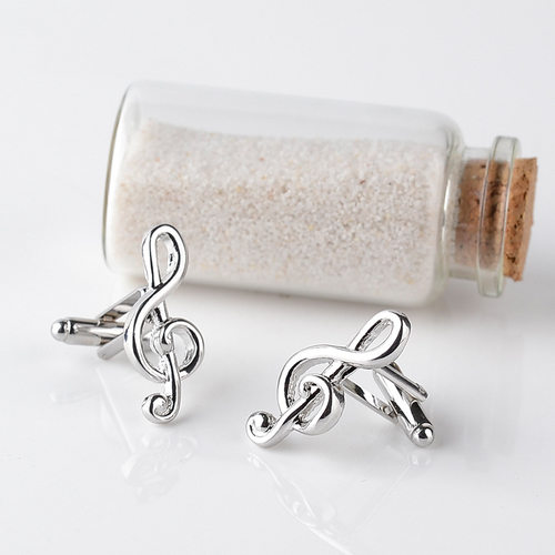 1 Pair Fashion Music Cuff Links Men Metal cuff Button High E