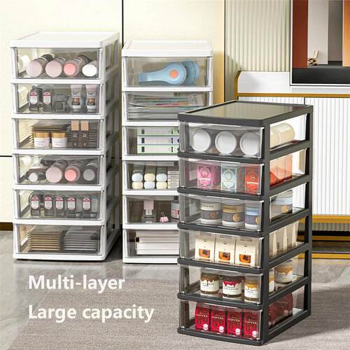 Clear Desktop Storage Box with Drawer Heightened Table Organ