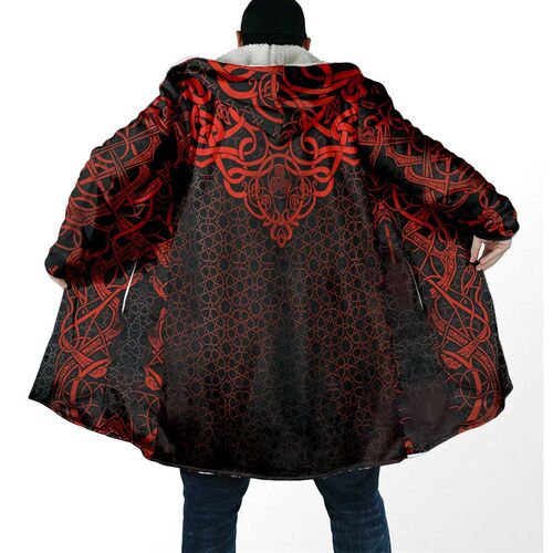 Winter Fashion Mens cloak Dragon Tattoo Vegvisir Rune 3D Pr
