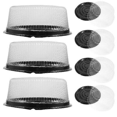 10 Pcs Portable Cake Holder Box Reusable Plastic Containers