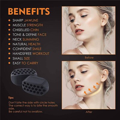 2pcs 40/5060lbs Jawline Exerciser Ball Facial Jaw Muscle Ton