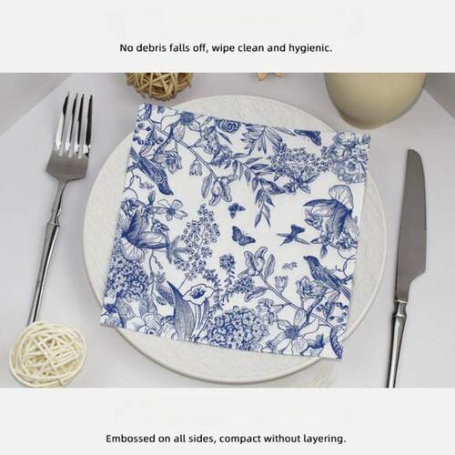 1020pcs 33cm 2-Ply Sketch Flower and Bird Printed Drawing Pa