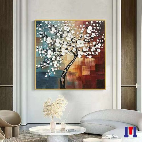 Modern Simple Hand-painted Flower Oil Painting Flower Blosso