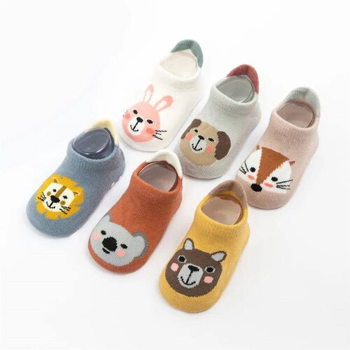 6 Pairs Boys Girls Kids Cartoon Animal Pattern Cute Socks An