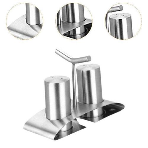 2 Pieces Stainless Steel with Rack Condiment Jars for