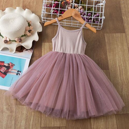 Little Girls Summer Dress for Kid Sleeveless Sling Tutu Prin