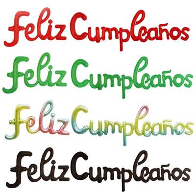 Spanish Happy Birthday Letters Balloons Lowercase Conjoined