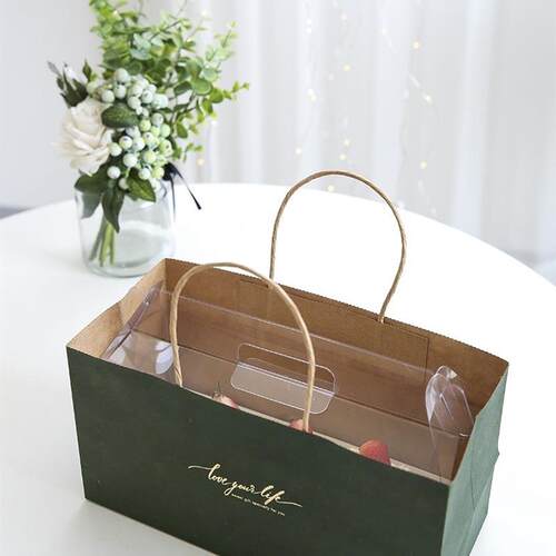 Transparent hand carry cake roll box dirty bag towel roll Sw