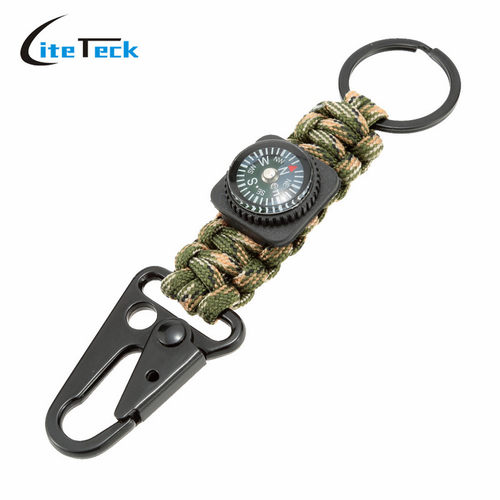 Useful Outdoor Woven Paracord Lanyard Keychain Carabiner Hoo