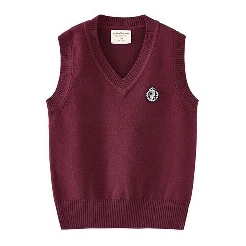 School Uniform Autumn Childrens Vest Sweater Kids Knitted P