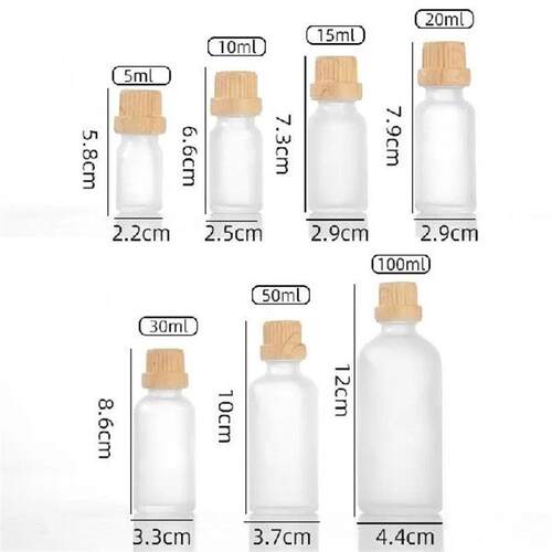 100pcs 5-100ml Dropper Bottle Tubes Frosted White Glass
