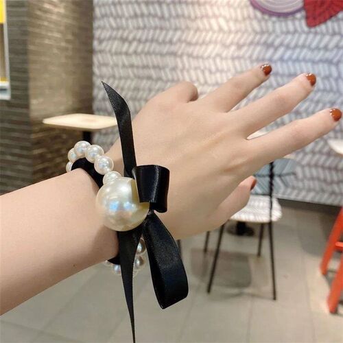 2023 Fashion Woman Big Pearl Hair Ties  Korean Style Hairban