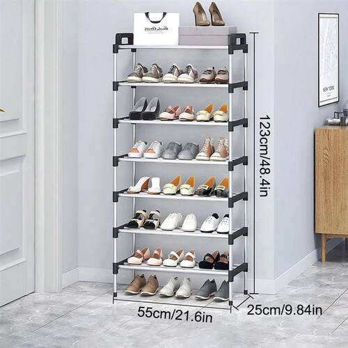 7-Story Aluminum Alloy Shoe Rack Multi-Layer Assembly Dust-P