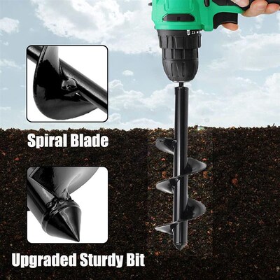 Garden Auger Drill Bit Tool Steel Planter Auger Drill Auger