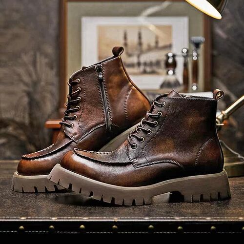 New British Retro Big Head Tooling Martin Boots Mens High T