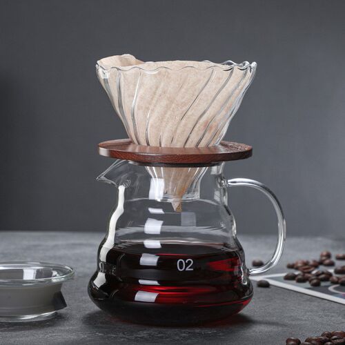 Glass hand brewed coffee pot, filter cup, sharing pot