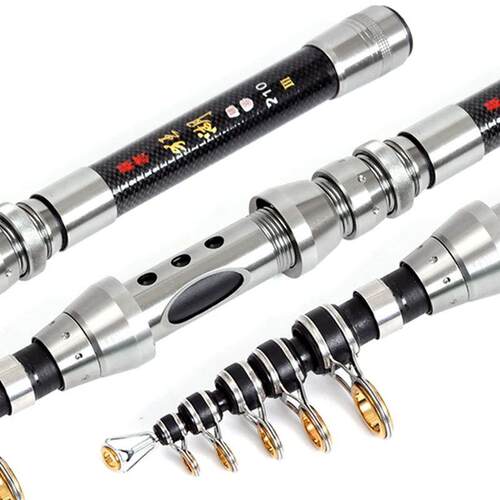 1.5M 1.8M 2.1M 2.4M Telescopic Rock Fishing Rod High Carbon