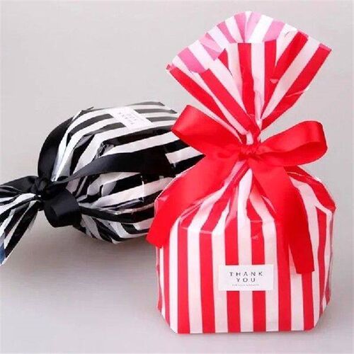 10pcs Cookie Packing Plastic Bags Striped Chocolate Food