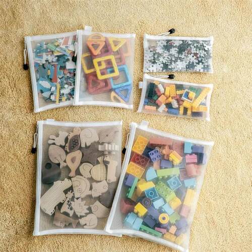3pcs Mesh Zipper Pouch A4A5A6 Student Waterproof Zip File Ba