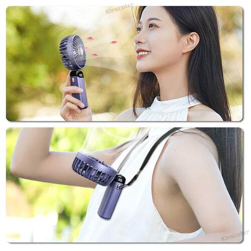 USB Handheld Fan Foldable Portable Neck Hanging Fans 5 Speed