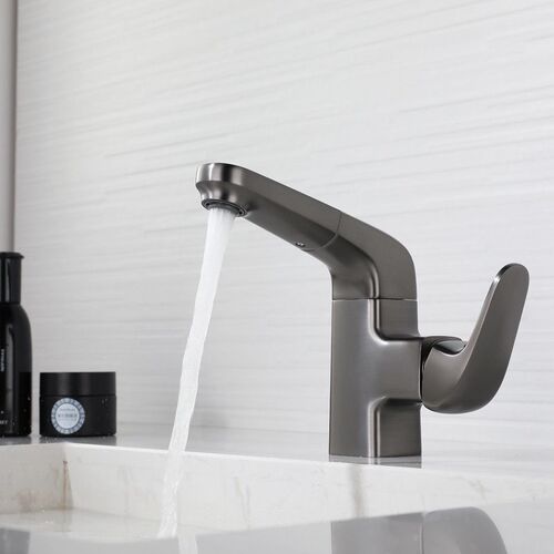All-copper washbasin faucet pull-out washbasin hot and cold