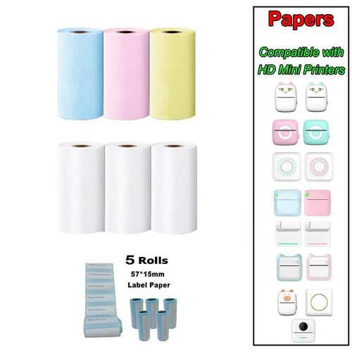 57*25MM Thermal Paper Label er Adhesive Rolls Paper For Mini