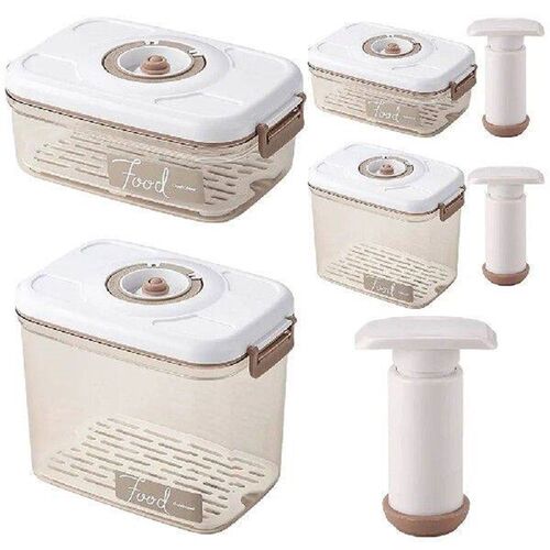 Vacuum Food Storage Container with Removable Drain Plate
