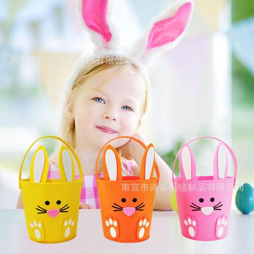 Easter Decorations Non-woven Candy Bucket Egg Portable Bucke