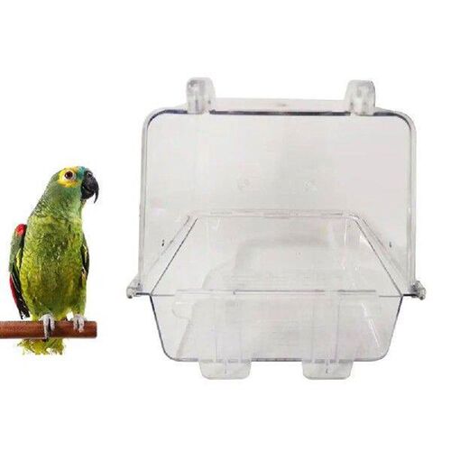 Hanging Pet Bird Parrot Clear Shower Bathing Tub Box