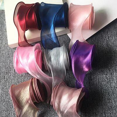 5M 55mm Fishtail Yarn Organza Ribbon for DIY Bow Hair Orname